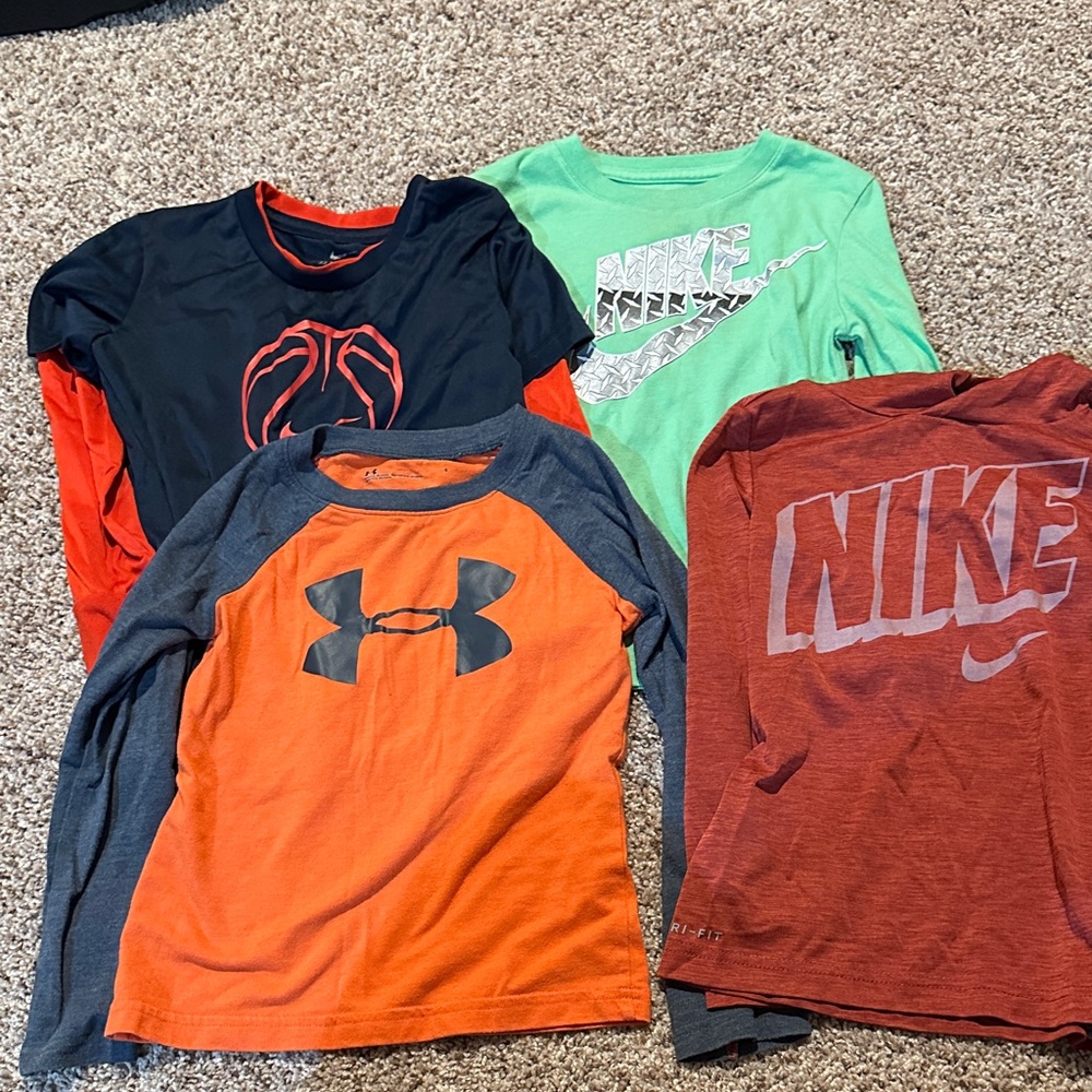 Under Armour Kids Long Sleeve Shirt - Orange and Gray